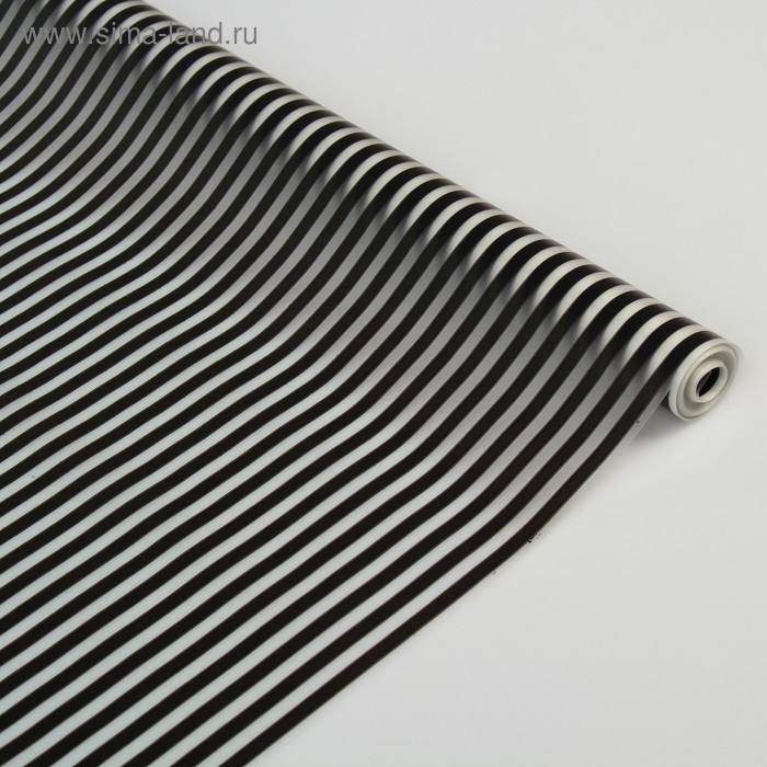 Пленка для цветов матовая "Полоски" черный 0.6 х 10,4 м, 35 мкм - Фото 1
