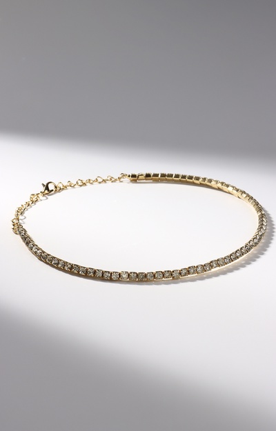 Колье «Лёд», 1 ряд, цвет белый в золоте, 35 см