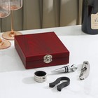 Набор для вина Доляна «Президент», 4 предмета: открывашка, пробка, кольцо, резец для фольги - фото 5800365