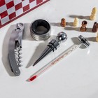 Набор для вина Доляна, 4 предмета: термометр, кольцо, открывашка, пробка, шахматы в комплекте - Фото 2