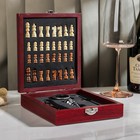 Набор для вина Доляна, 4 предмета: термометр, кольцо, открывашка, пробка, шахматы в комплекте - фото 4605393