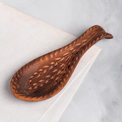 Подставка под ложку "Коса", декор, красная глина, 22 см, микс