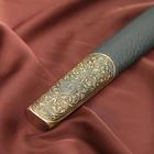 Шашка кавказская, сувенирная "Шамиль" наборный-кожа/латунь - фото 24621972