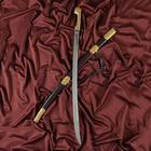 Шашка кавказская, сувенирная "Шамиль" наборный-кожа/латунь - фото 24621974