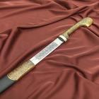 Шашка кавказская, сувенирная "Шамиль" наборный-кожа/латунь - фото 24621969