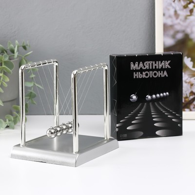 Маятник настольный антистресс «Шары Ньютона», под серебро, 14×13.5×11.5 см