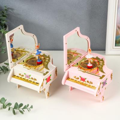 Шкатулка музыкальная механическая "Пианино с цветами" МИКС 9,5х17х12,5 см