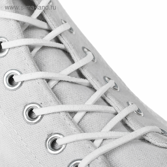 Шнурки для обуви, 3 мм, 110 см, пара, цвет белый - Фото 1