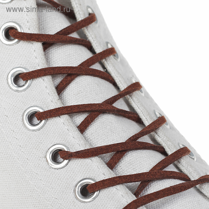 Шнурки для обуви, плоские, 3 мм, 110 см, пара, цвет коричневый - Фото 1