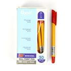 Ручка шариковая, 1.0 мм, стержень красный, корпус жёлтый треугольный, Good - Фото 3