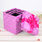 Набор коробок 3 в 1, розовый, 19 х 19 х 20 - 14 х 14 х 16см - Фото 2