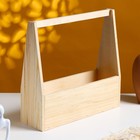 Кашпо деревянное 30×10×30 см "Таёжный", с ручкой, натуральный Дарим Красиво - Фото 1