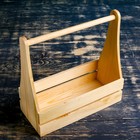 Кашпо деревянное 30×14×30 см "Таёжный дух", двухреечное, с ручкой, натуральный Дарим Красиво - фото 23486260