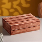 Ящик деревянный 30×20×10 см подарочный с реечной крышкой, брашированный - фото 3713371