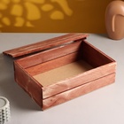 Ящик деревянный 30×20×10 см подарочный с реечной крышкой, брашированный - Фото 3