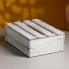 Ящик деревянный 30×20×10 см подарочный с реечной крышкой, состаренный - Фото 2