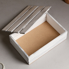Ящик деревянный 30×20×10 см подарочный с реечной крышкой, состаренный - Фото 3