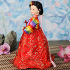 Кукла коллекционная "Маленькая девочка в национальном в платье с красн.юбкой" 23х9,5х9,5 см - Фото 3