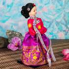 Кукла коллекционная "Маленькая девочка в национальном платье розово-фиолет." 23х9,5х9,5 см - Фото 2