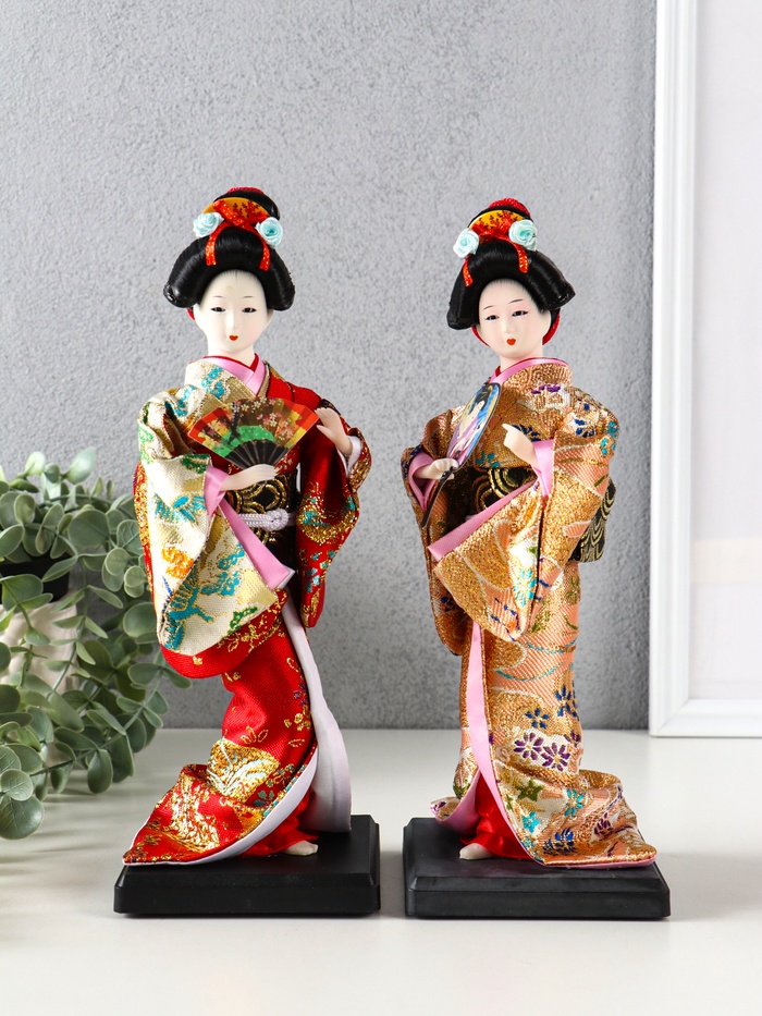 Кукла коллекционная «Гейша с веером», 27×9.5×9.5 см, МИКС - Фото 1