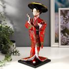 Кукла коллекционная "Китаянка с веером в шляпе" 30х12,5х12,5 см - фото 3480824
