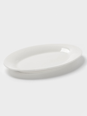 Блюдо Доляна White Label, 30.5×20×3 см, фарфор, овальное, белое