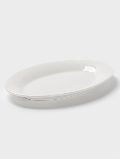 Блюдо сервировочное Доляна White Label, 32.8×20×2.5 см, фарфор, овальное, белое