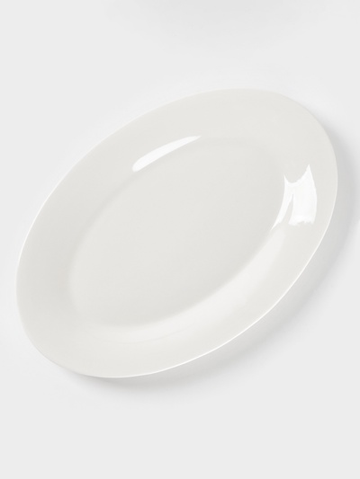 Блюдо сервировочное Доляна White Label, 32.8×20×2.5 см, фарфор, овальное, белое