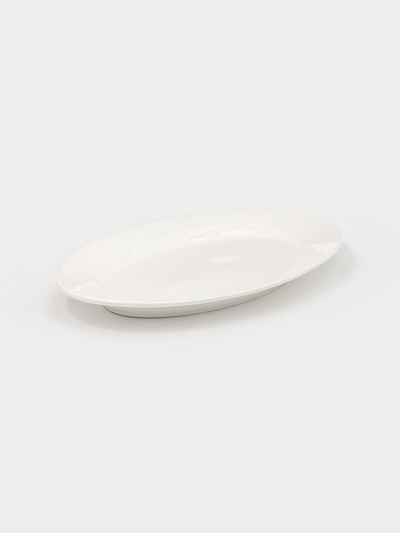 Блюдо сервировочное c утолщённым краем Доляна White Label, 37×23.5×3 см, фарфор, белое