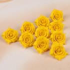 Набор цветов для декора из фоамирана, D=3 см, 10 шт, жёлтый - Фото 1