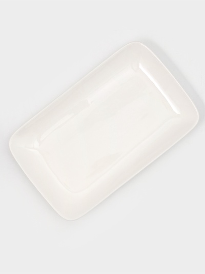 Блюдо прямоугольное Доляна White Label, 24.5×15.5 см, фарфор, белое