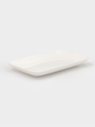 Блюдо прямоугольное Доляна White Label, 24.5×15.5 см, фарфор, белое