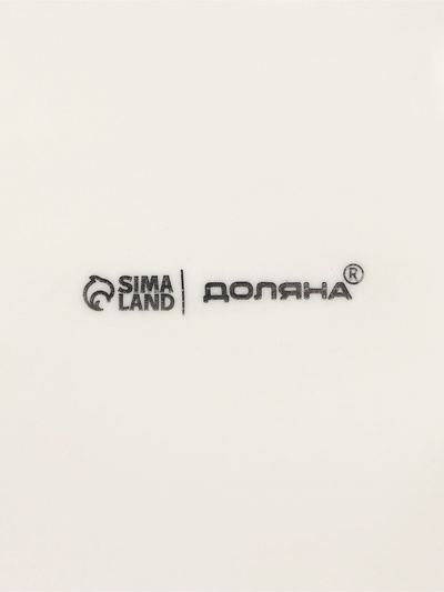 Блюдо прямоугольное Доляна White Label, 24.5×15.5 см, фарфор, белое