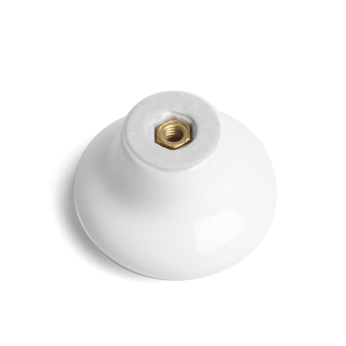 Ручка-кнопка Ceramics 002, керамическая, белая - фото 18514245