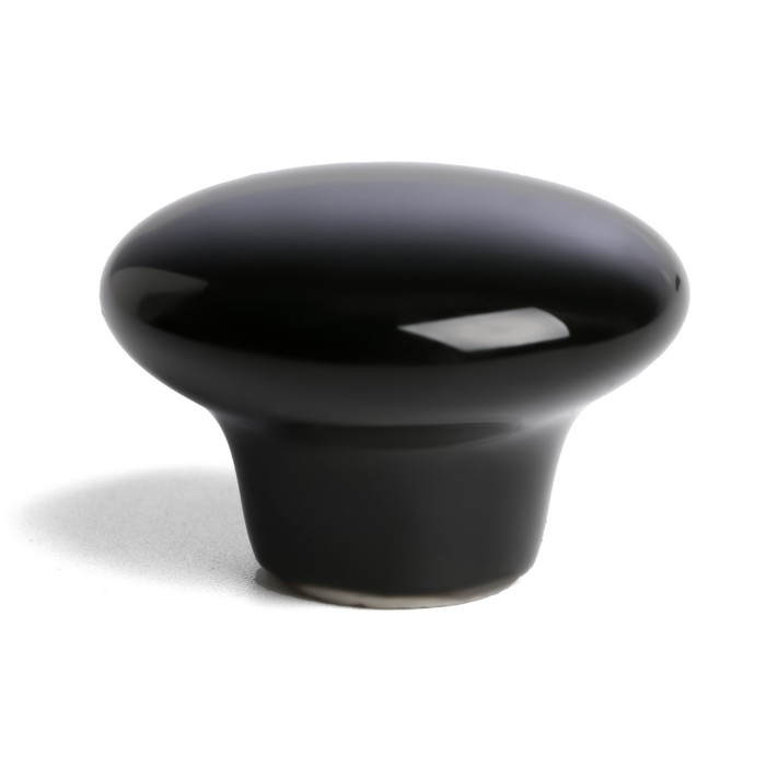 Ручка-кнопка BOWL Ceramics 002, d=38, керамическая, черная - Фото 1