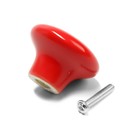 Ручка-кнопка BOWL Ceramics 002, d=38, керамическая, красная - Фото 6