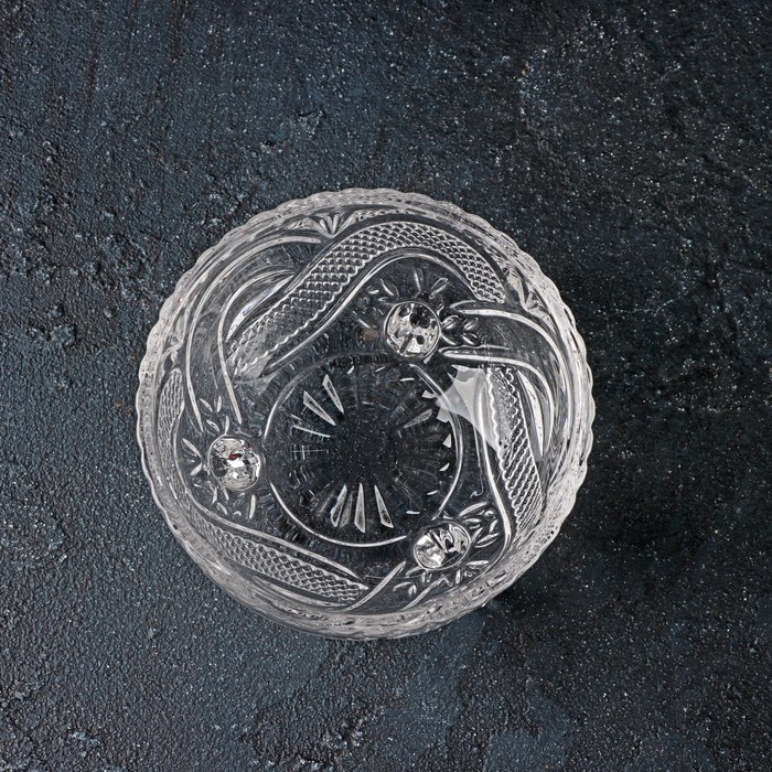Конфетница стеклянная на ножках Доляна «Венеция», 200 мл, 10×6 см - фото 1905443121