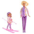 Кукла модель "Лена" с малышкой на лыжах, с аксессуарами, МИКС - Фото 2