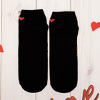 Носки женские короткие Collorista "Love", чёрные. р-р 23-25, хл 80%, п/а 17%, эл 3% - Фото 2