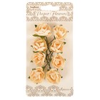 Цветы розы из бумаги (набор 8 шт) персиковые - Фото 1