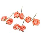Цветы розы из бумаги (набор 8 шт) розовые - Фото 2