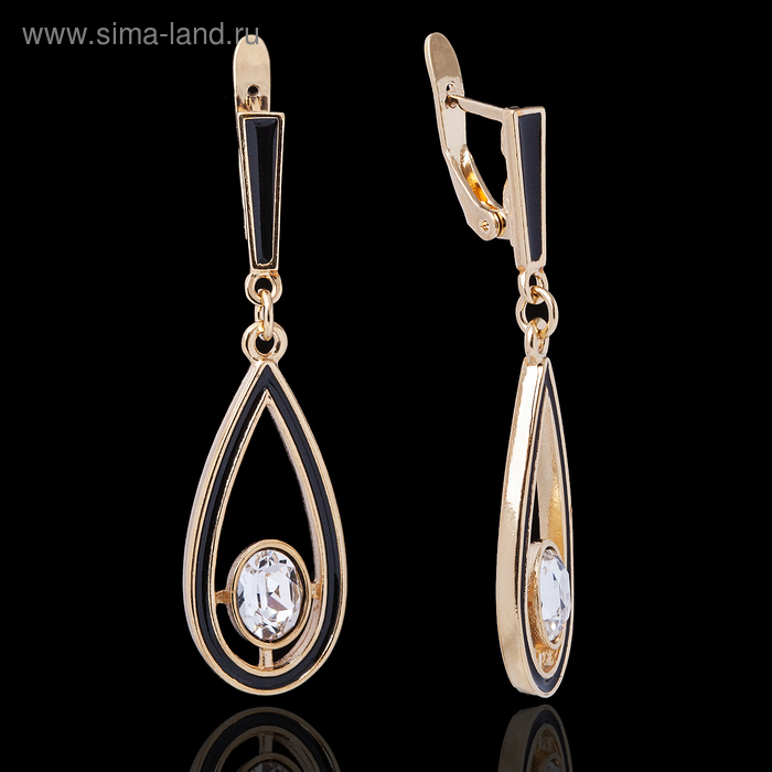 Серьги «Диаз», цвет белый в золоте - Фото 1