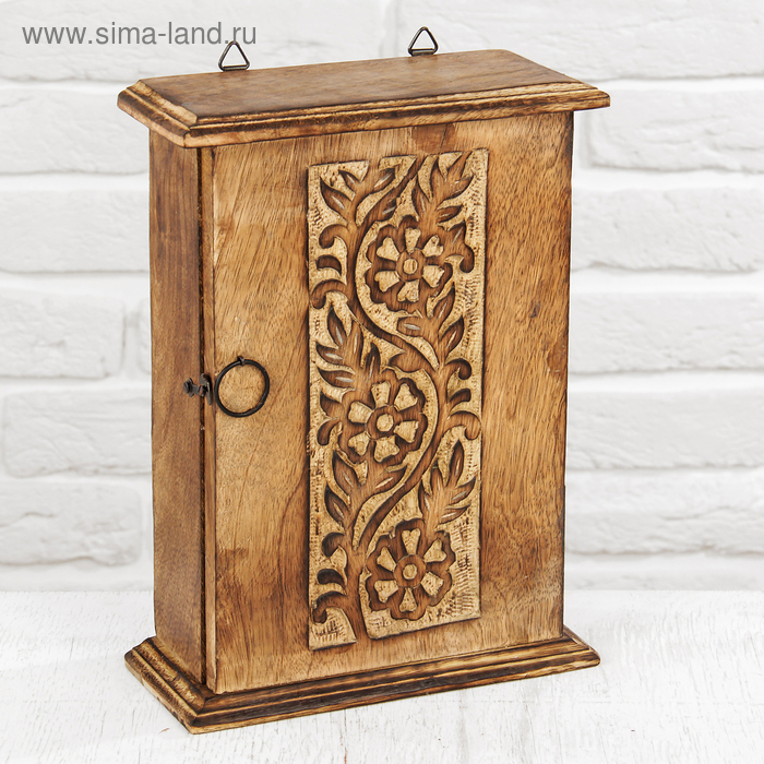 Ключница дерево "Узоры" 8х18х28 см - Фото 1