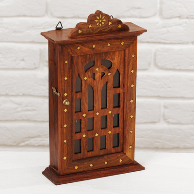 Ключница «Стеклянный замок с сердечками», 6×16×24 см, дерево