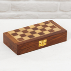 Шахматы складные, доска 20х20 см, дерево шишам - фото 4598371