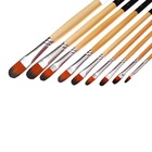 Набор кистей художественных, нейлон, 9 штук: № 0, 2, 4, 6, 8, 10, 12, 14, 16, закругленные, с длинными ручками, международный размер - фото 120699884