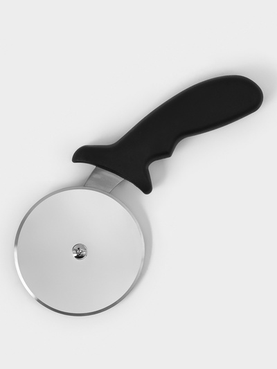 Нож для пиццы и теста Доляна, d=10 см, толщина лезвия 1 мм, цвет чёрный