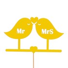 Топпер «Птички Mr&Mrs», жёлтый, 12,5х7,5 см - Фото 1