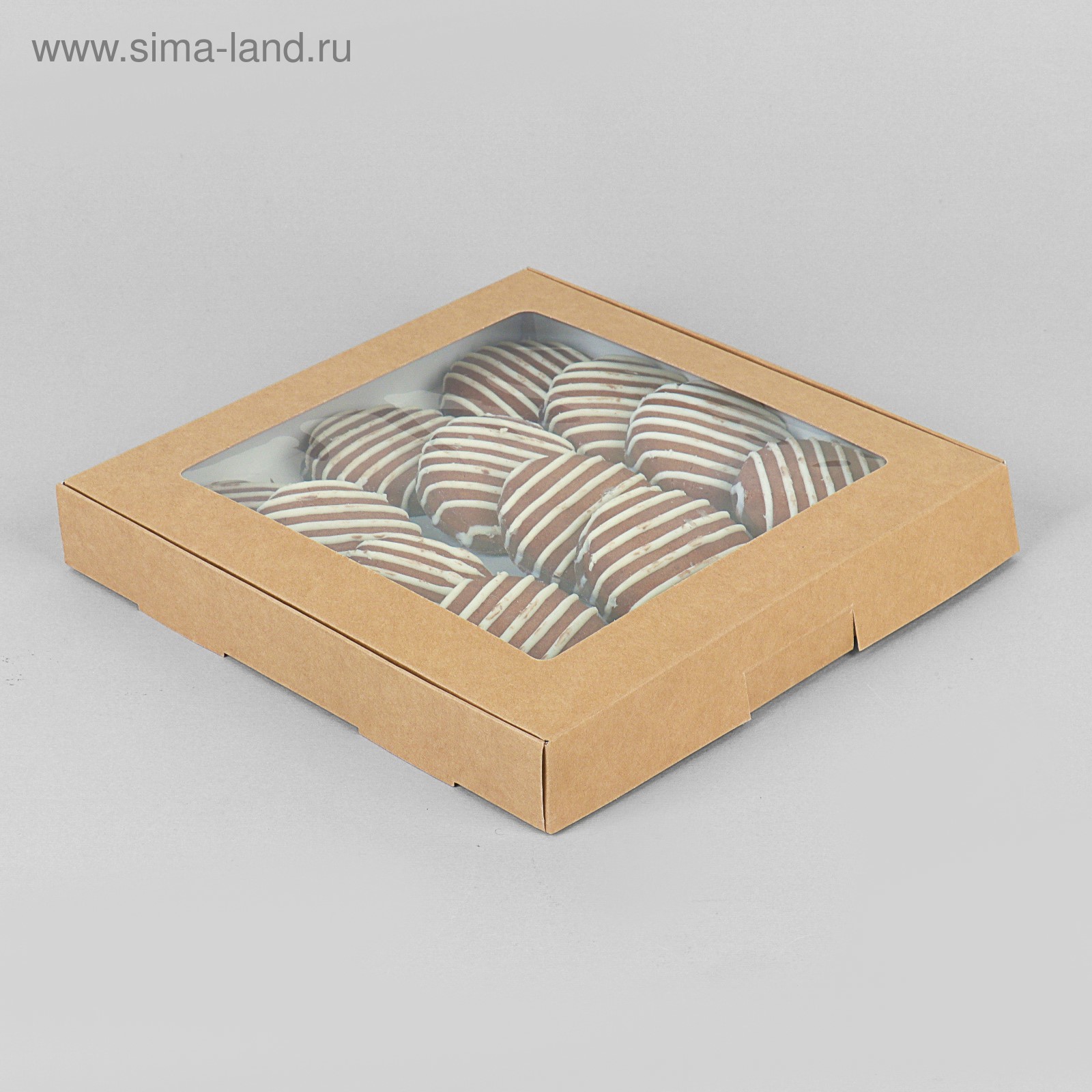 Коробка самосборная бесклеевая, крафт, 21 х 21 х 3 см (2968416 ...