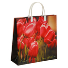 Пакет "Тюльпаны", мягий пластик, 30 х 30 см, 140 мкм - Фото 1